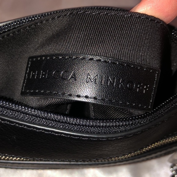 Rebecca Minkoff Mini 5 Zip Black Leather Crossbody Chain & Leather Strap NWT - Picture 10 of 14